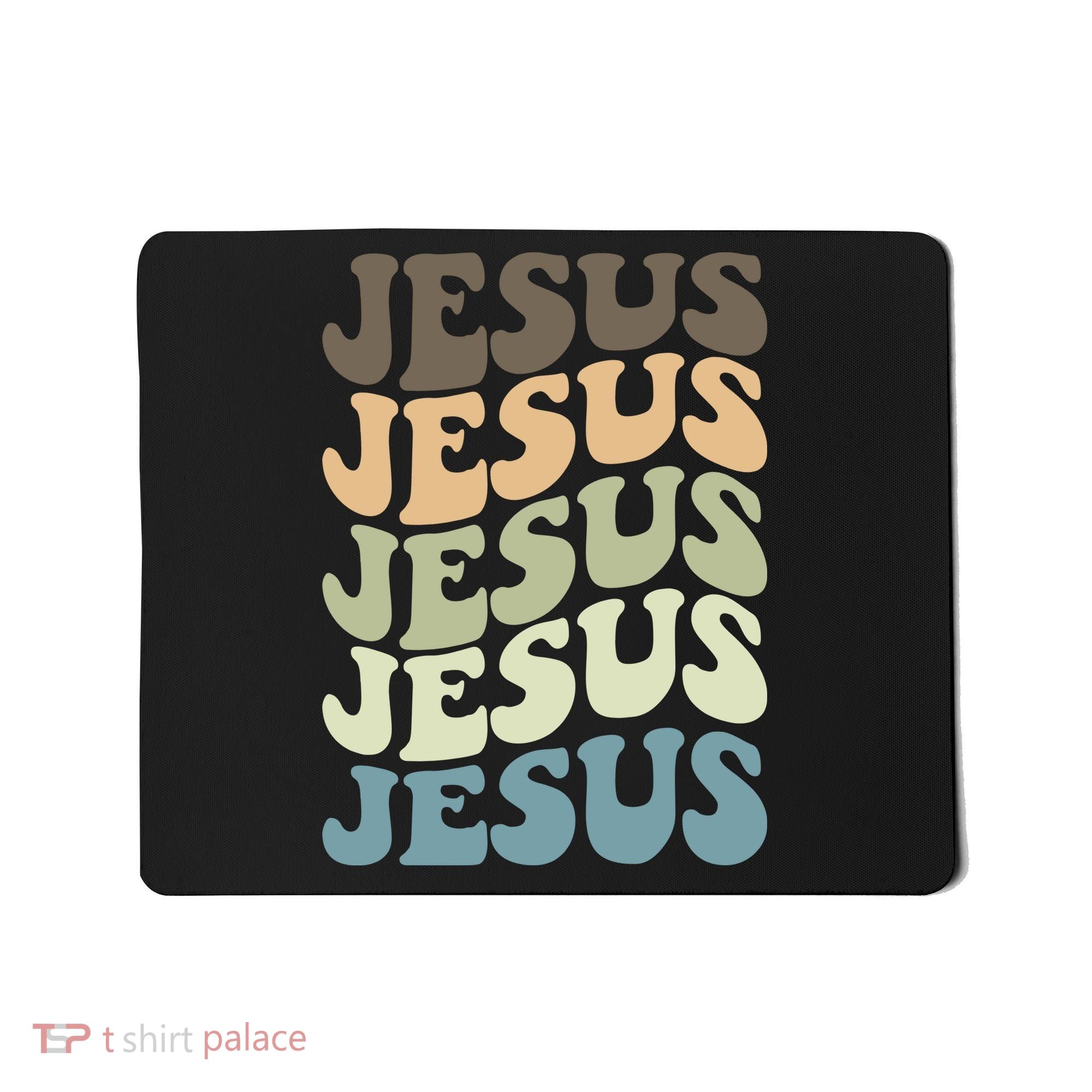 Retro Jesus Name Christian Faith Mousepad