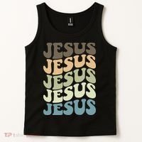 Retro Jesus Name Christian Faith Tank Top thumb 2
