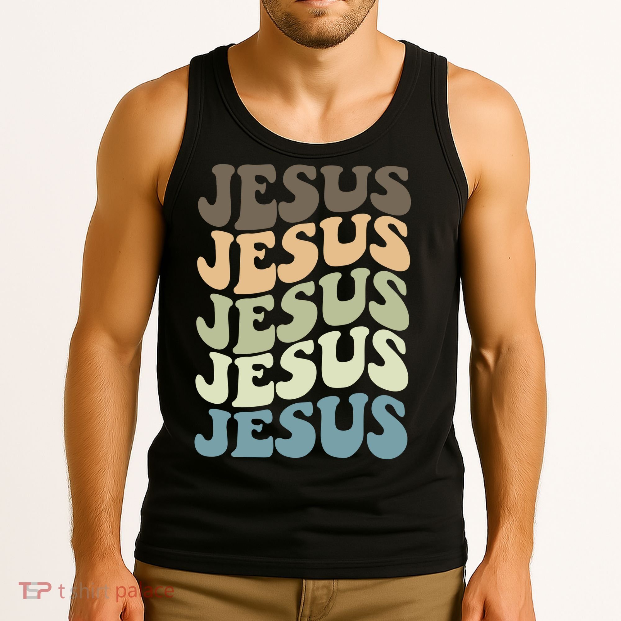 Retro Jesus Name Christian Faith Tank Top