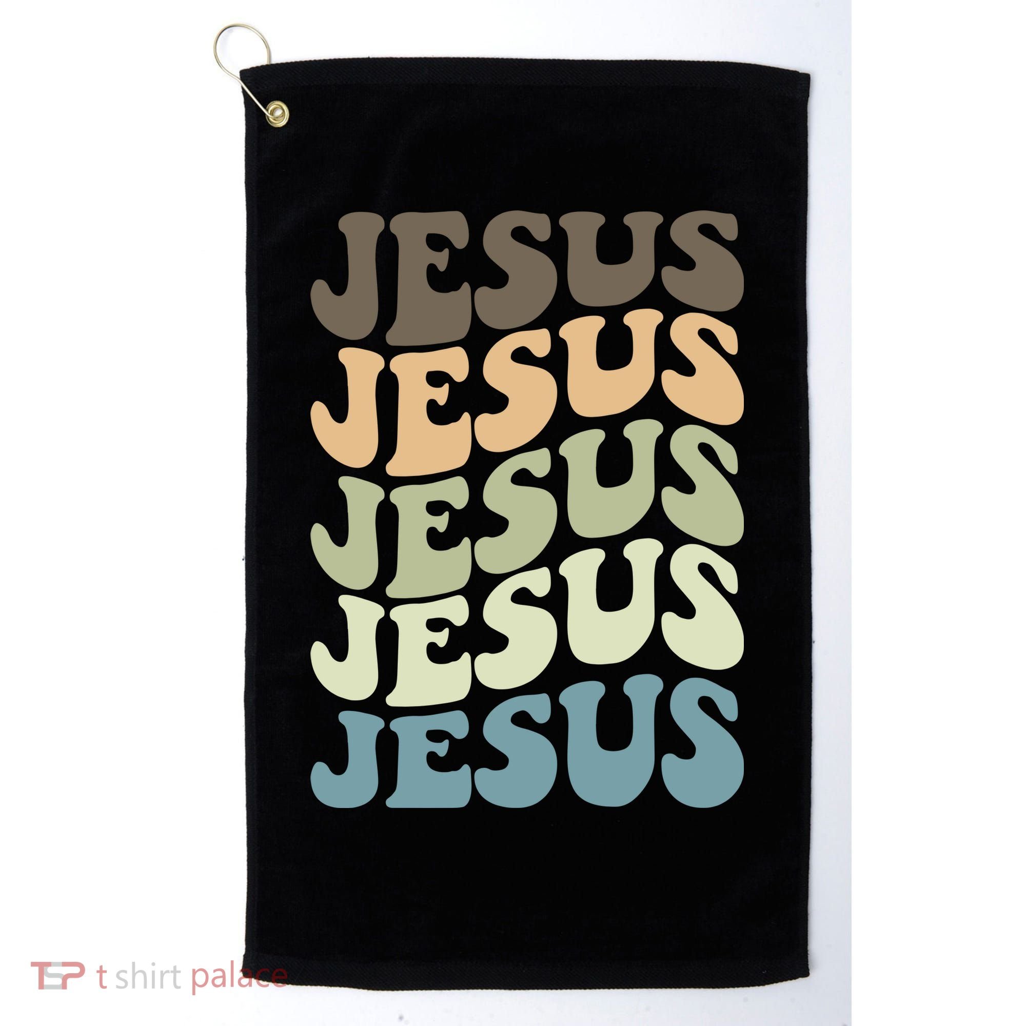 Retro Jesus Name Christian Faith Golf Towel