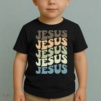 Retro Jesus Name Christian Faith Toddler T-Shirt thumb 2