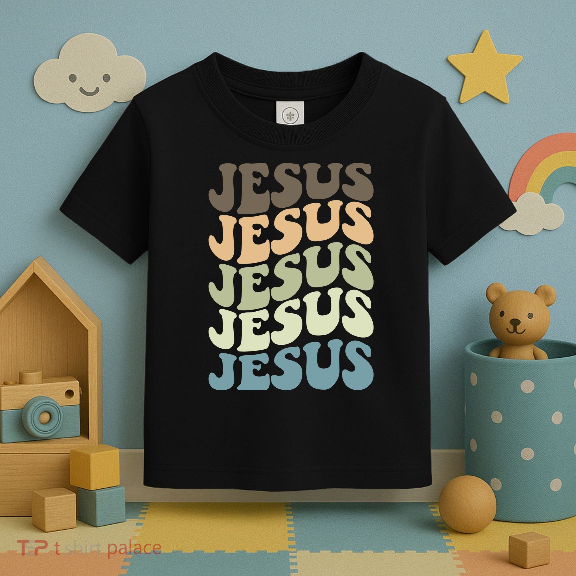 Retro Jesus Name Christian Faith Toddler T-Shirt
