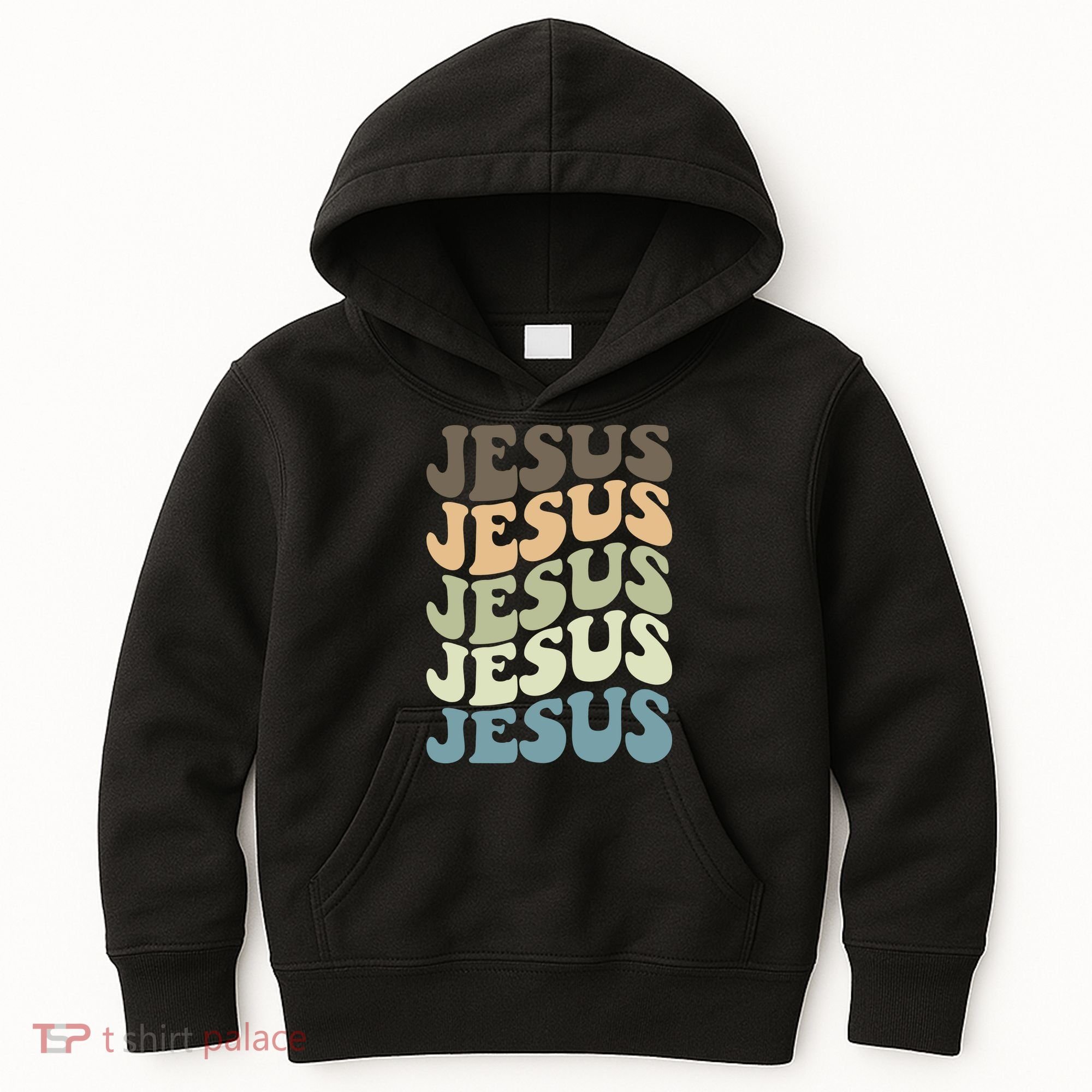 Retro Jesus Name Christian Faith Kids Hoodie