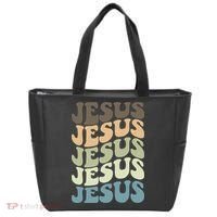 Retro Jesus Name Christian Faith Tote Bag thumb 0