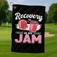 Recovery Jam Narcotics Anonymous Na Aa Sober Sobriety Golf Towel thumb 1