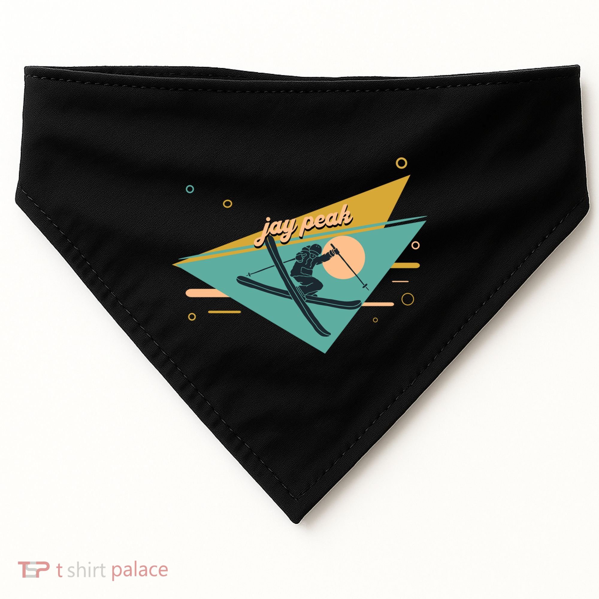 Retro Jay Peak Vermont Ski Resort Gift USA-Made Doggie Bandana