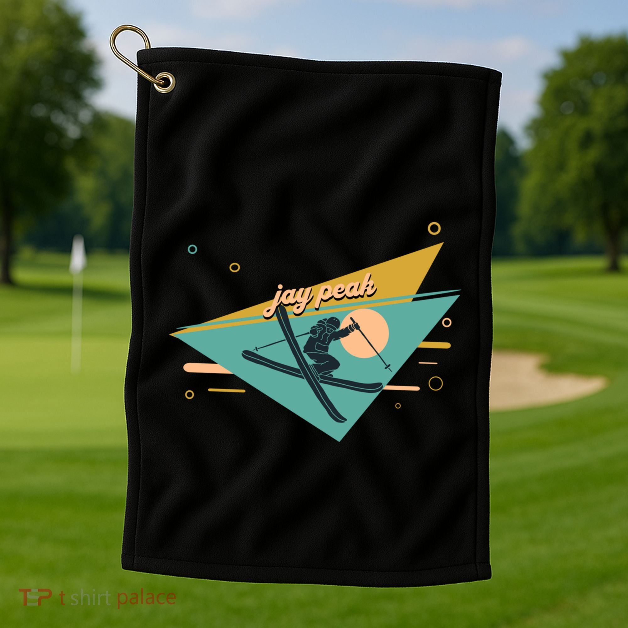 Retro Jay Peak Vermont Ski Resort Gift Golf Towel