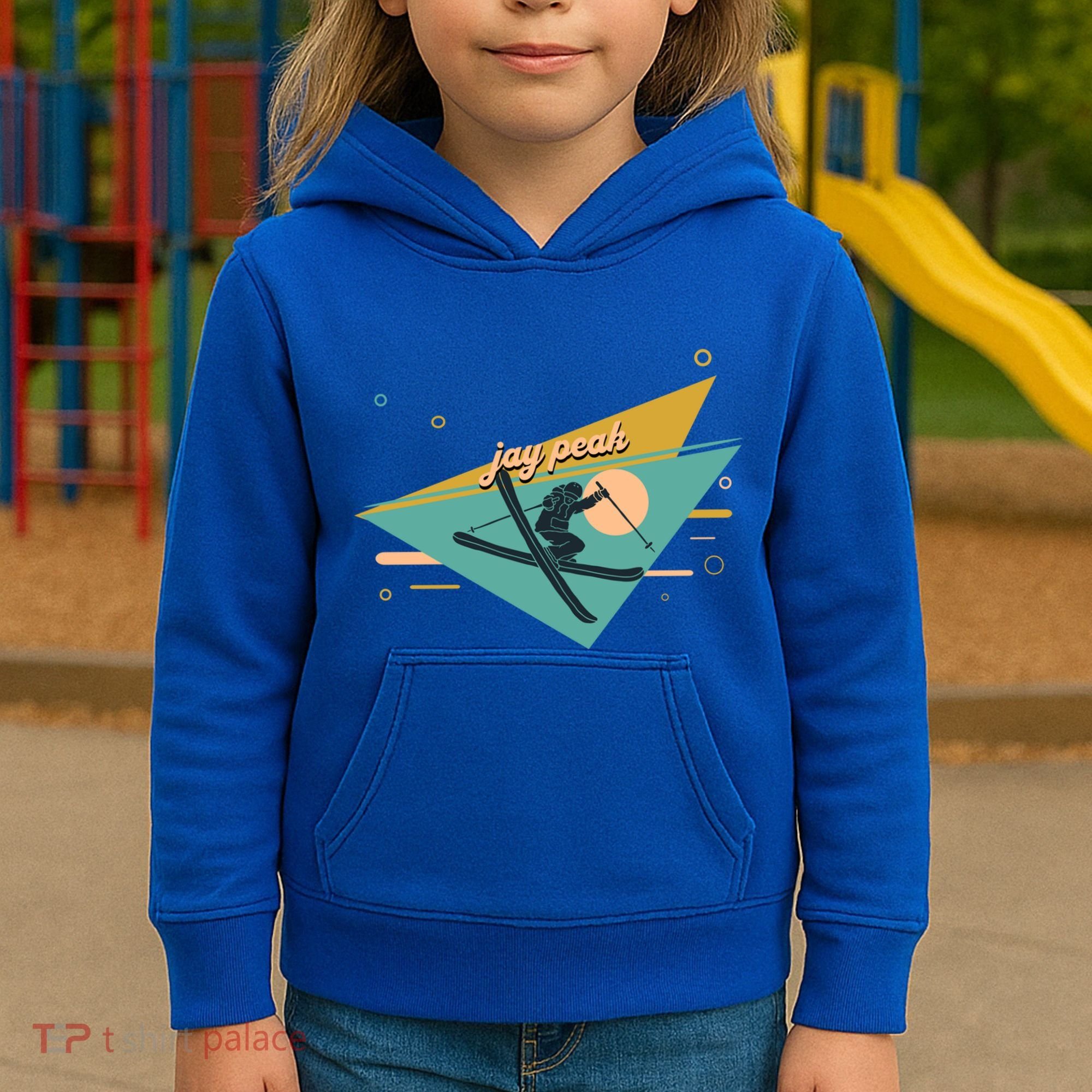 Retro Jay Peak Vermont Ski Resort Gift Kids Hoodie