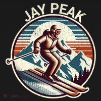Retro Jay Peak Vermont Ski Retro Sunset Cute Gift USA-Made Doggie Bandana thumb 2