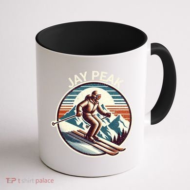Retro Jay Peak Vermont Ski Retro Sunset Cute Gift Coffee Mug back
