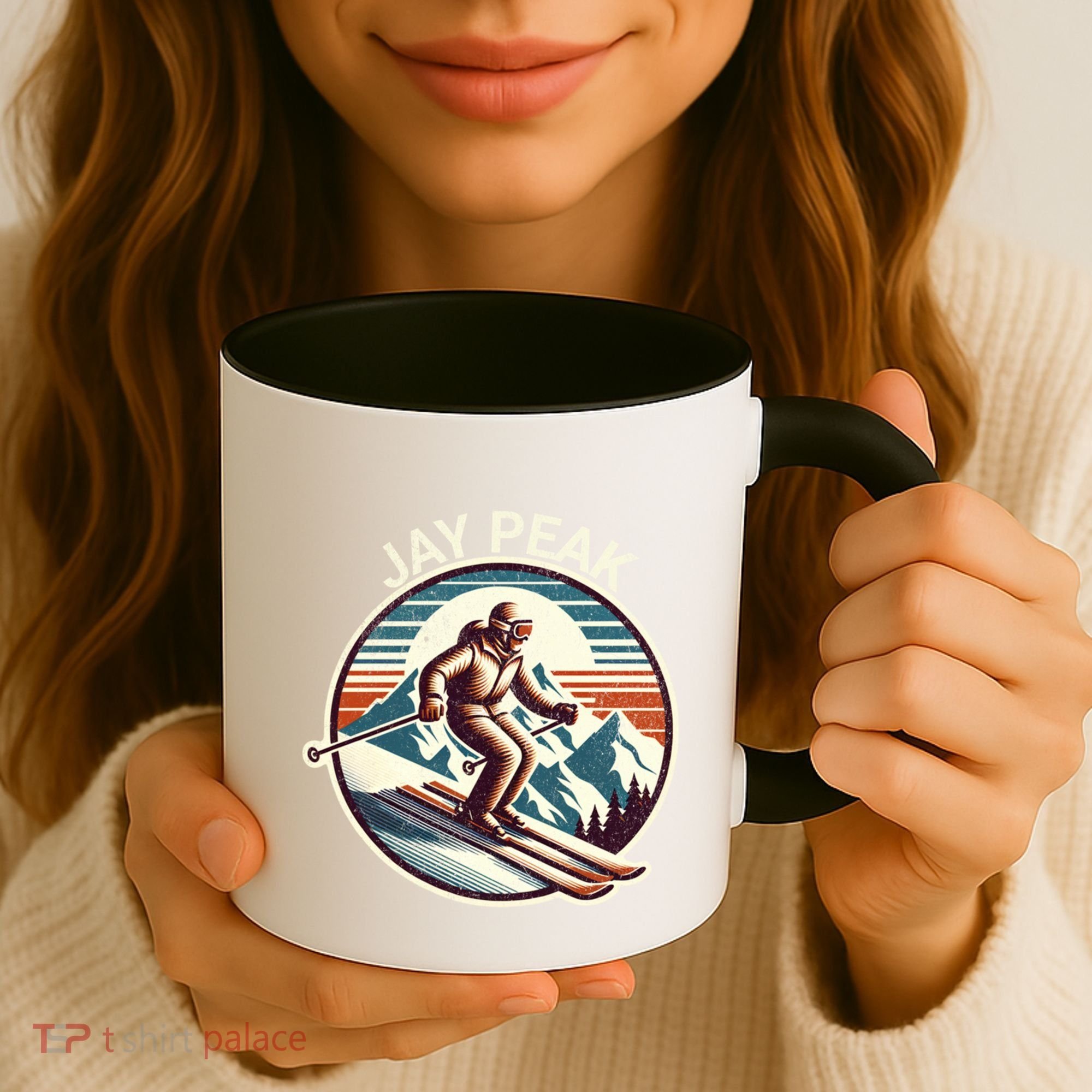 Retro Jay Peak Vermont Ski Retro Sunset Cute Gift Coffee Mug