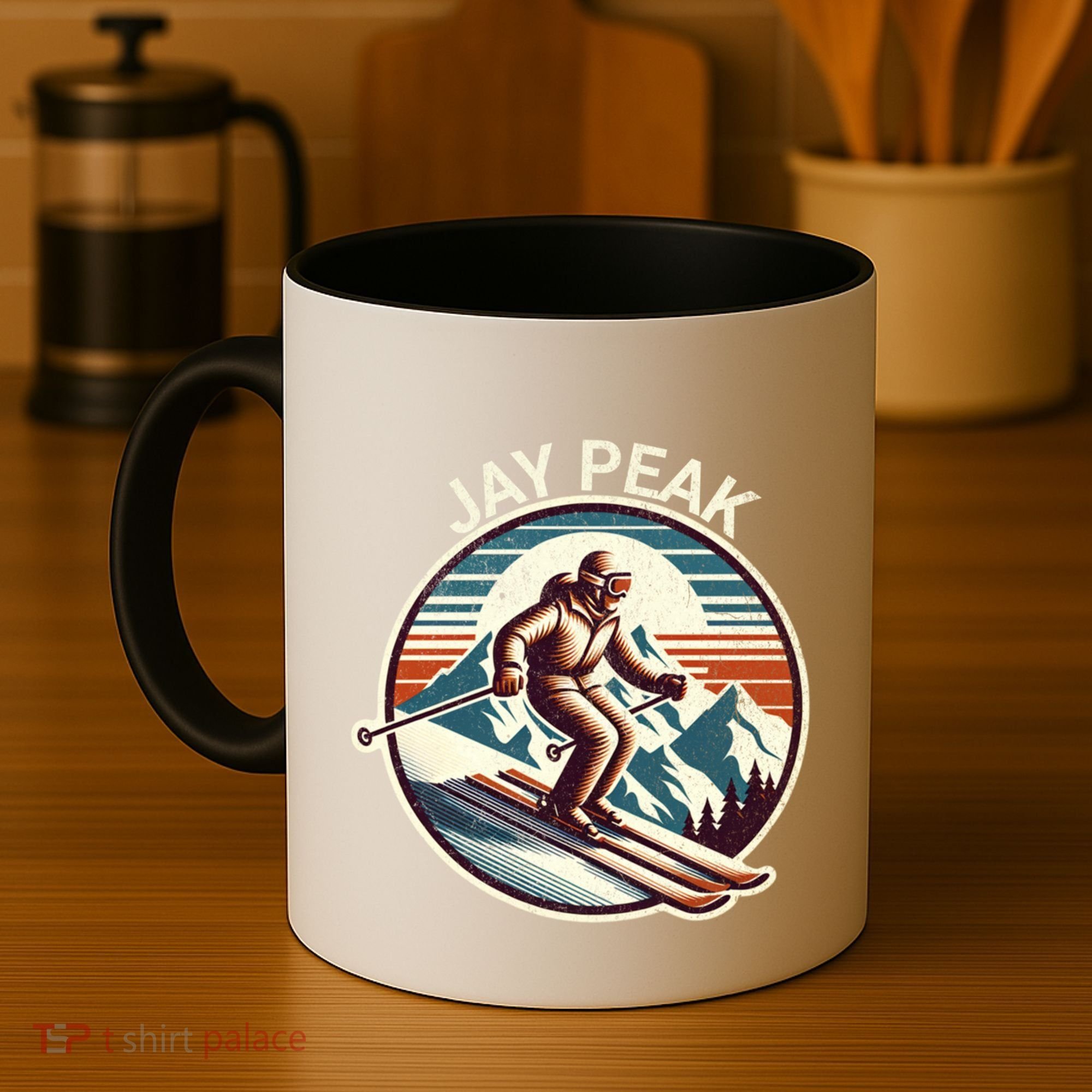 Retro Jay Peak Vermont Ski Retro Sunset Cute Gift Coffee Mug