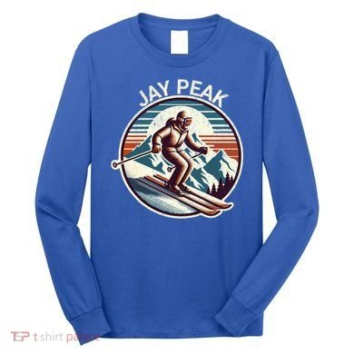 Retro Jay Peak Vermont Ski Retro Sunset Cute Gift Long Sleeve Shirt