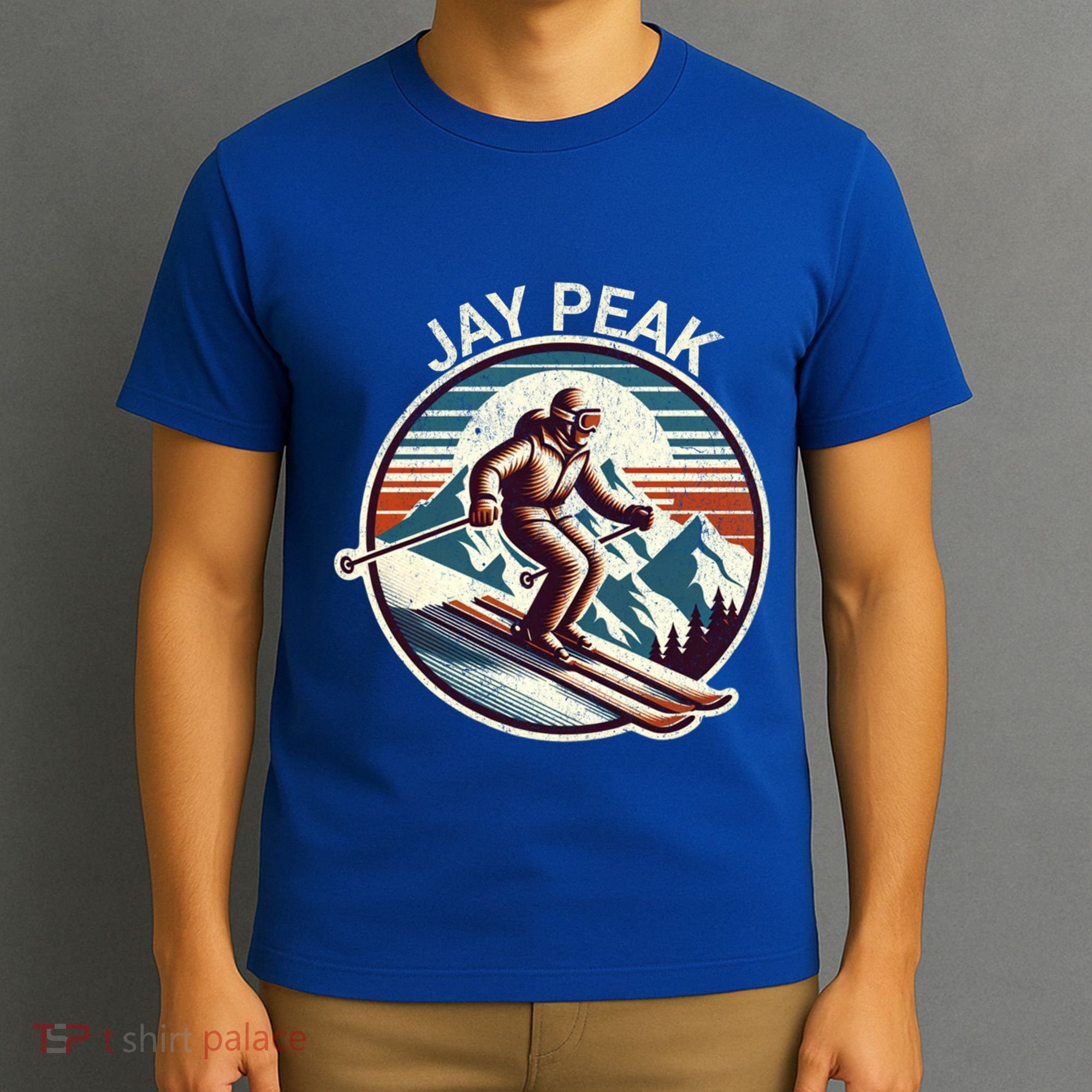 Retro Jay Peak Vermont Ski Retro Sunset Cute Gift T-Shirt