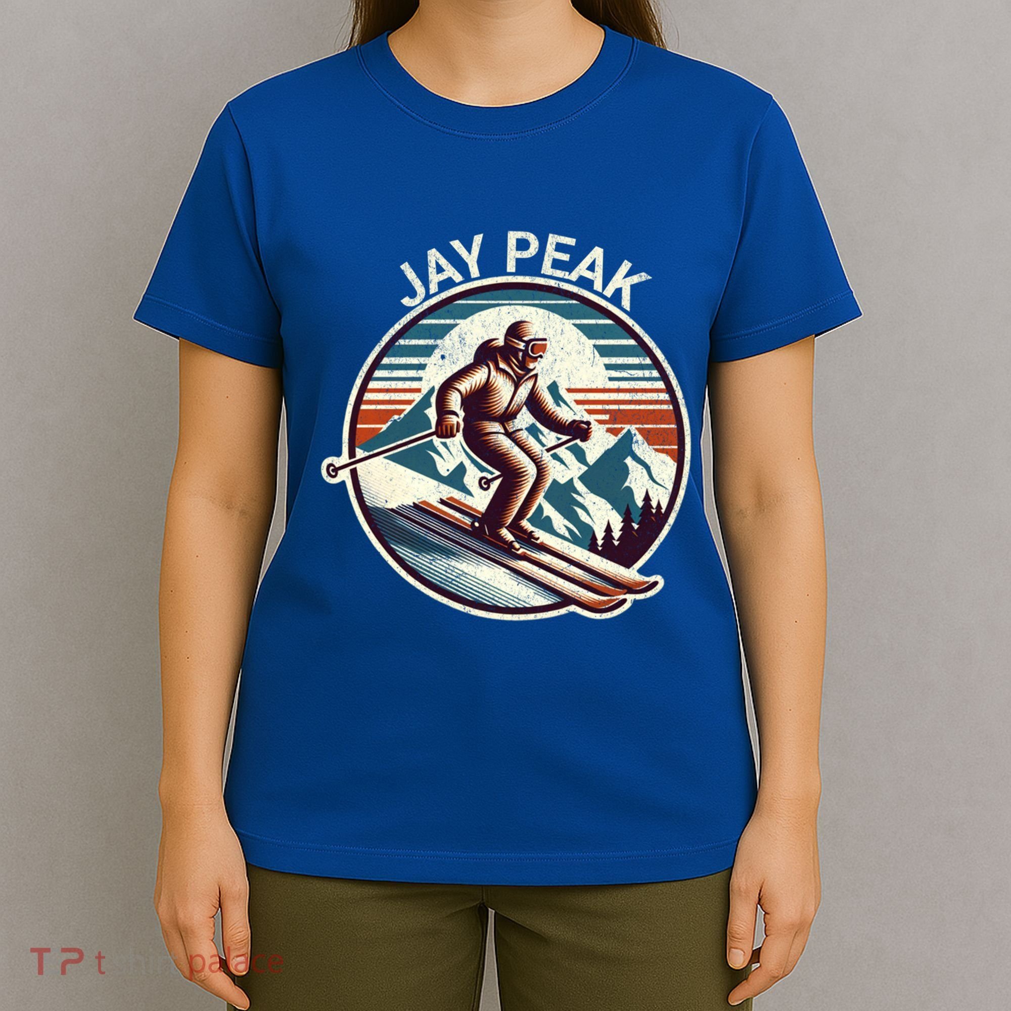 Retro Jay Peak Vermont Ski Retro Sunset Cute Gift T-Shirt