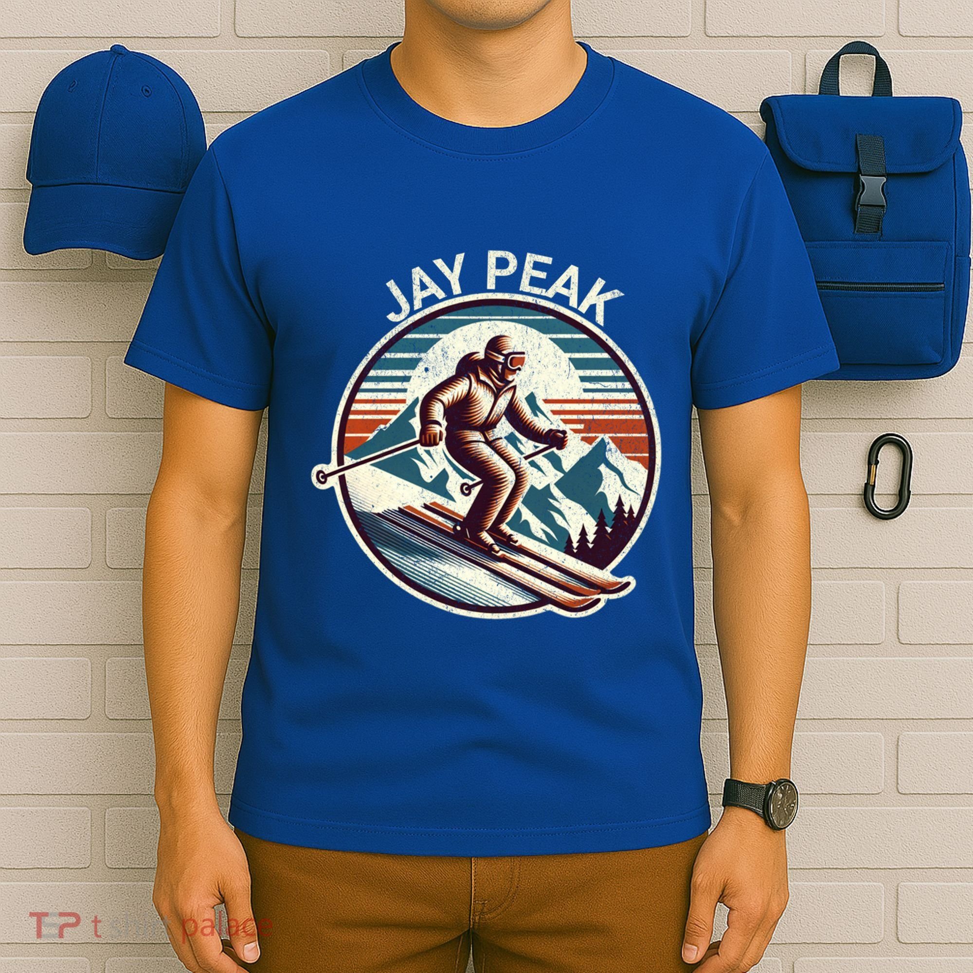 Retro Jay Peak Vermont Ski Retro Sunset Cute Gift T-Shirt
