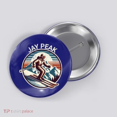 Retro Jay Peak Vermont Ski Retro Sunset Cute Gift Button