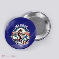 Retro Jay Peak Vermont Ski Retro Sunset Cute Gift Button thumb 0