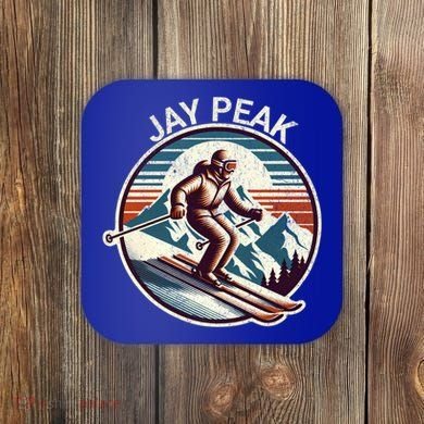 Retro Jay Peak Vermont Ski Retro Sunset Cute Gift Coaster