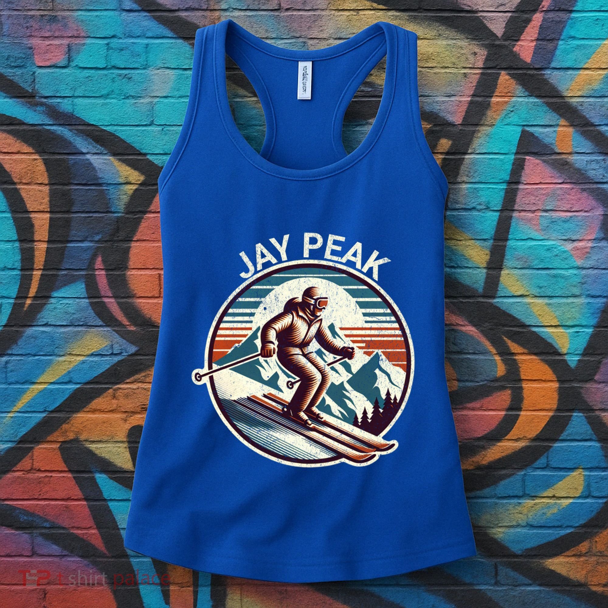 Retro Jay Peak Vermont Ski Retro Sunset Cute Gift Women's Tank Top