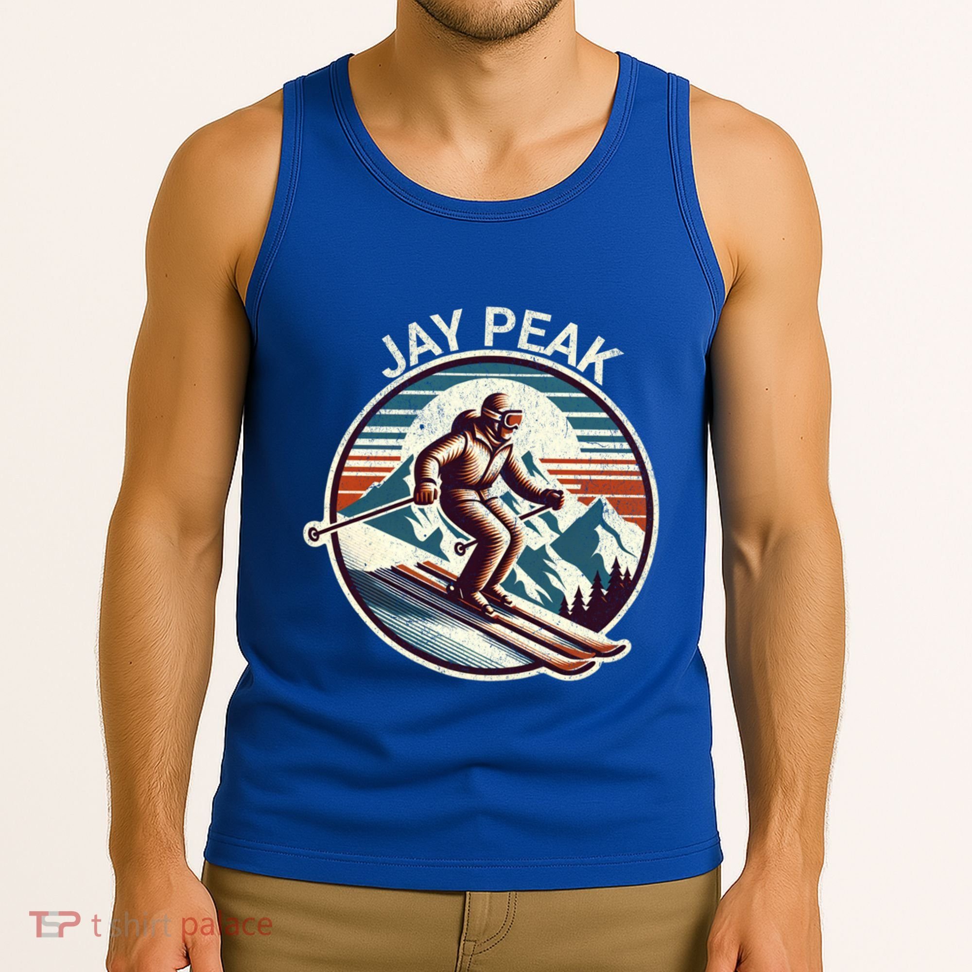 Retro Jay Peak Vermont Ski Retro Sunset Cute Gift Tank Top