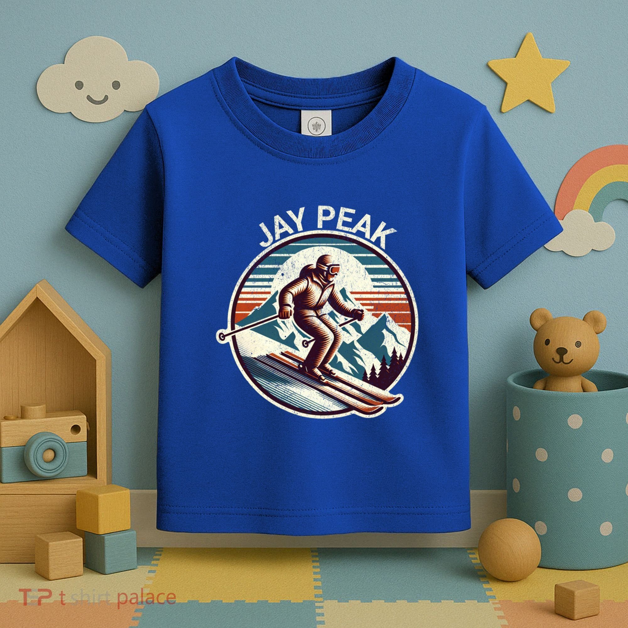 Retro Jay Peak Vermont Ski Retro Sunset Cute Gift Toddler T-Shirt