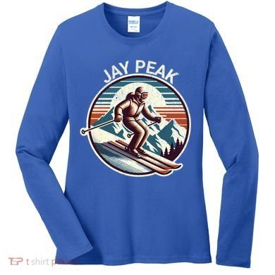 Retro Jay Peak Vermont Ski Retro Sunset Cute Gift Women's Long Sleeve Shirt