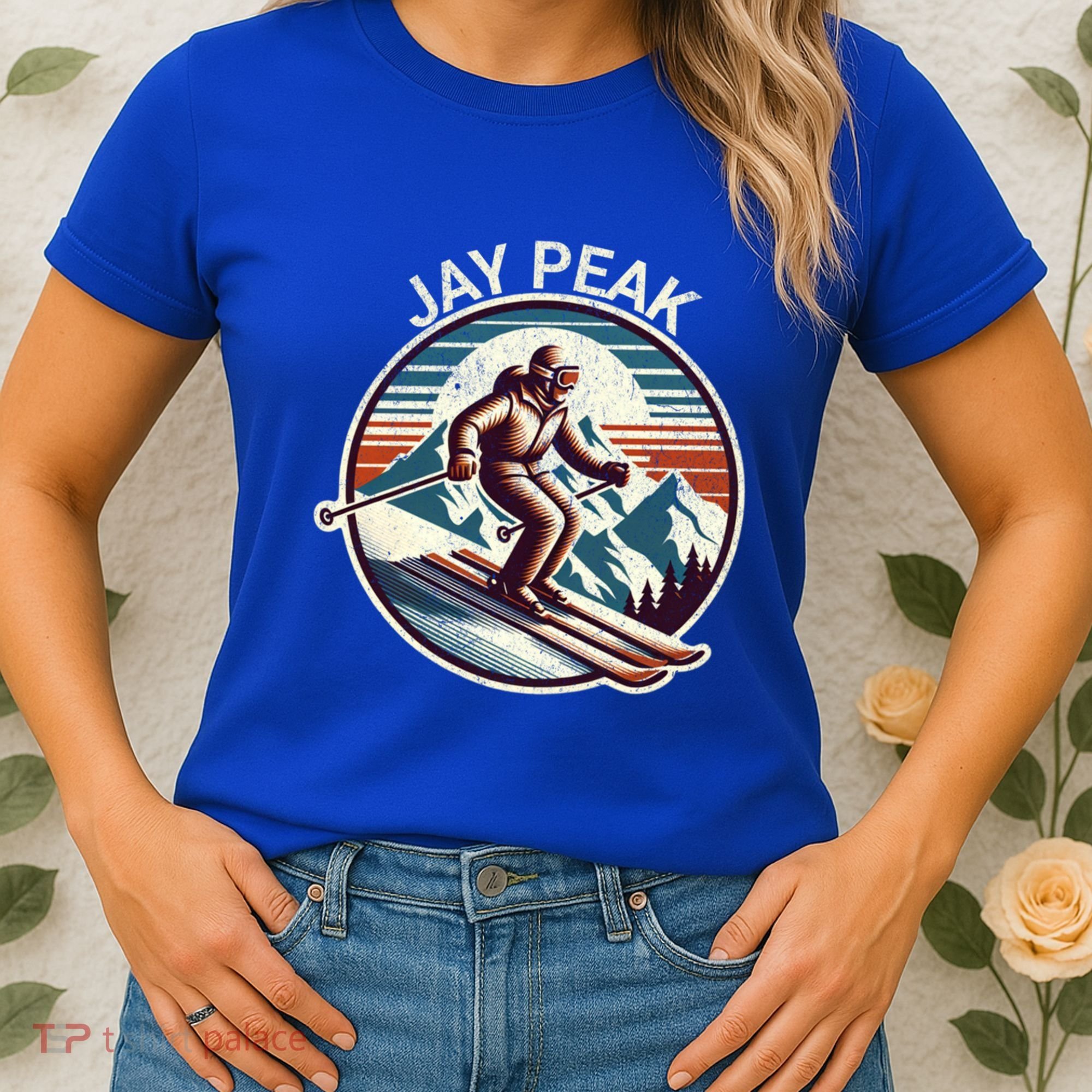 Retro Jay Peak Vermont Ski Retro Sunset Cute Gift Women's T-Shirt