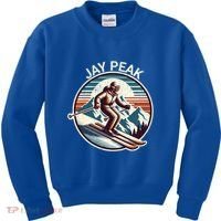 Retro Jay Peak Vermont Ski Retro Sunset Cute Gift Kids Sweatshirt thumb 0