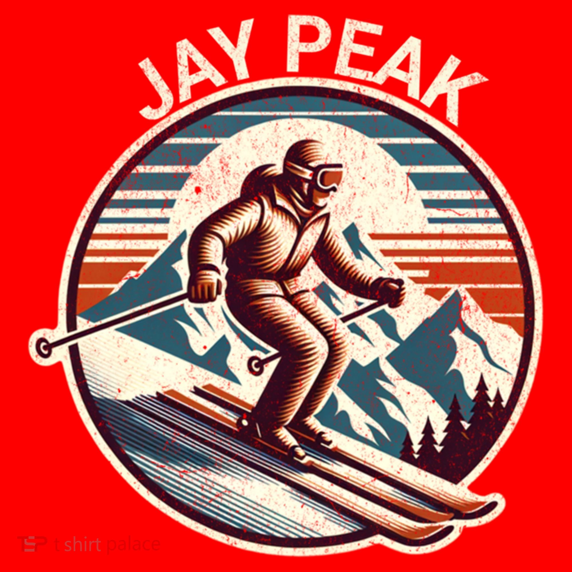 Retro Jay Peak Vermont Ski Retro Sunset Cute Gift Santa Hat