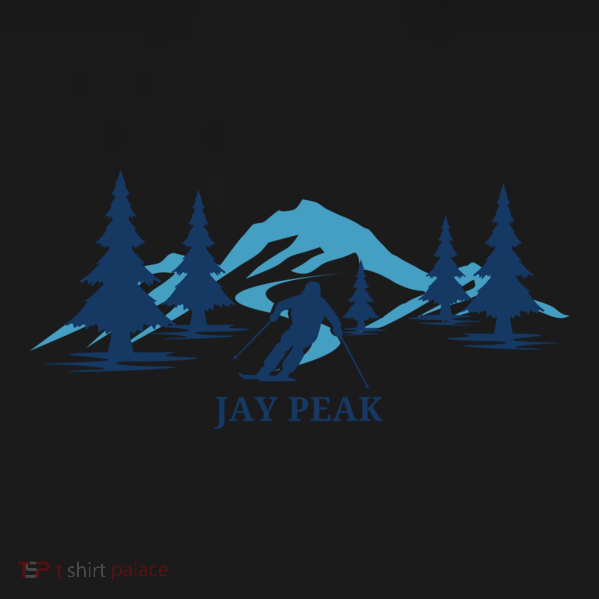 Retro Jay Peak Vermont Skiing Skier Blue Mountains Gift Bucket Hat