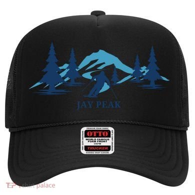 Retro Jay Peak Vermont Skiing Skier Blue Mountains Gift Hat