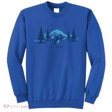 Retro Jay Peak Vermont Skiing Skier Blue Mountains Gift Sweatshirt