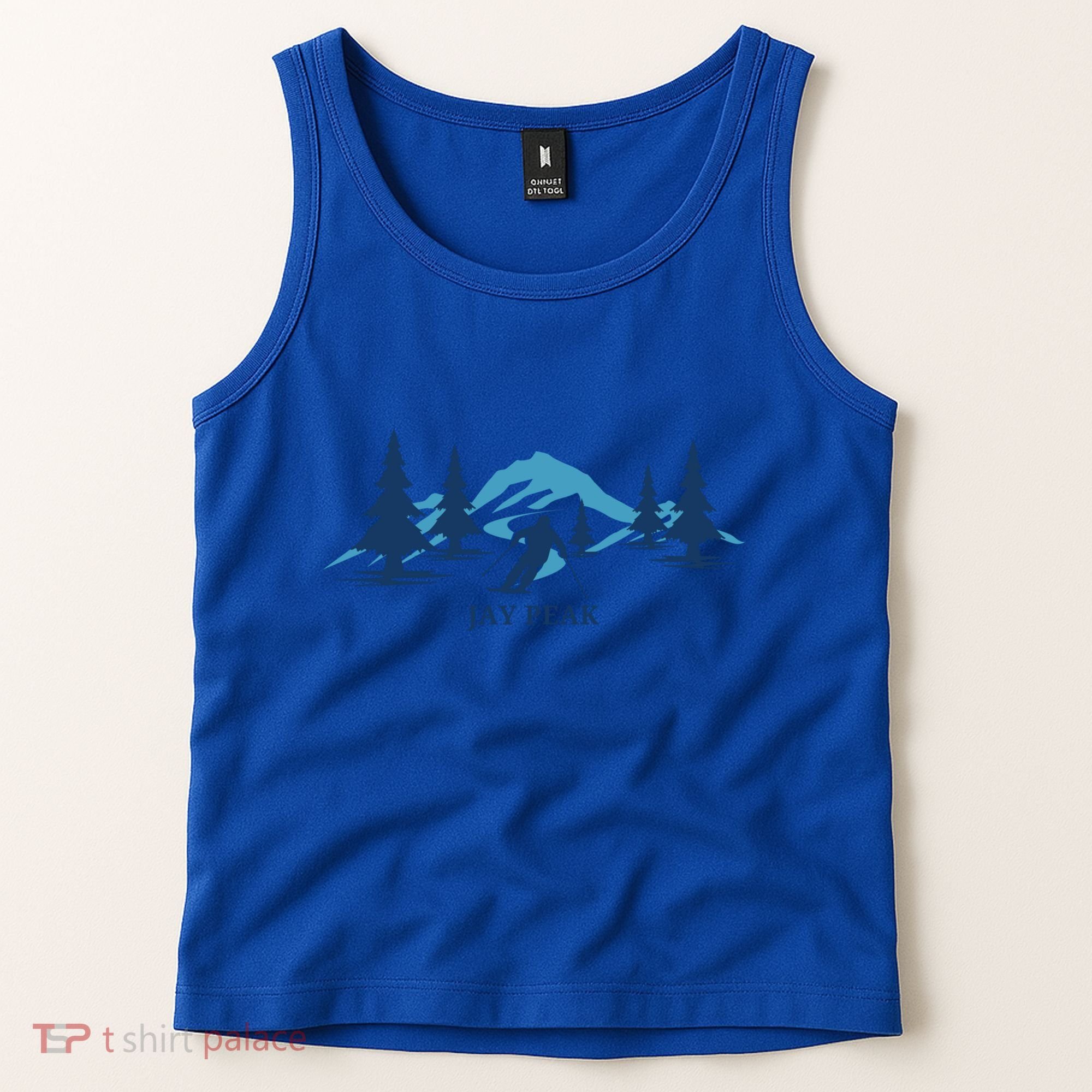 Retro Jay Peak Vermont Skiing Skier Blue Mountains Gift Tank Top