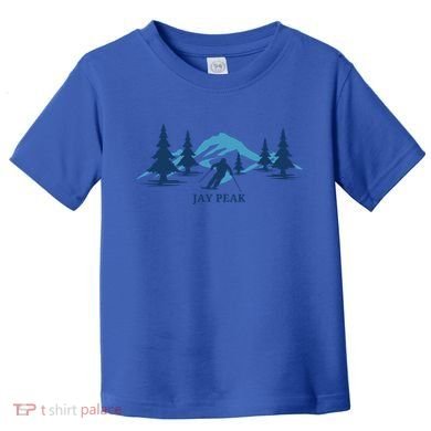 Retro Jay Peak Vermont Skiing Skier Blue Mountains Gift Toddler T-Shirt