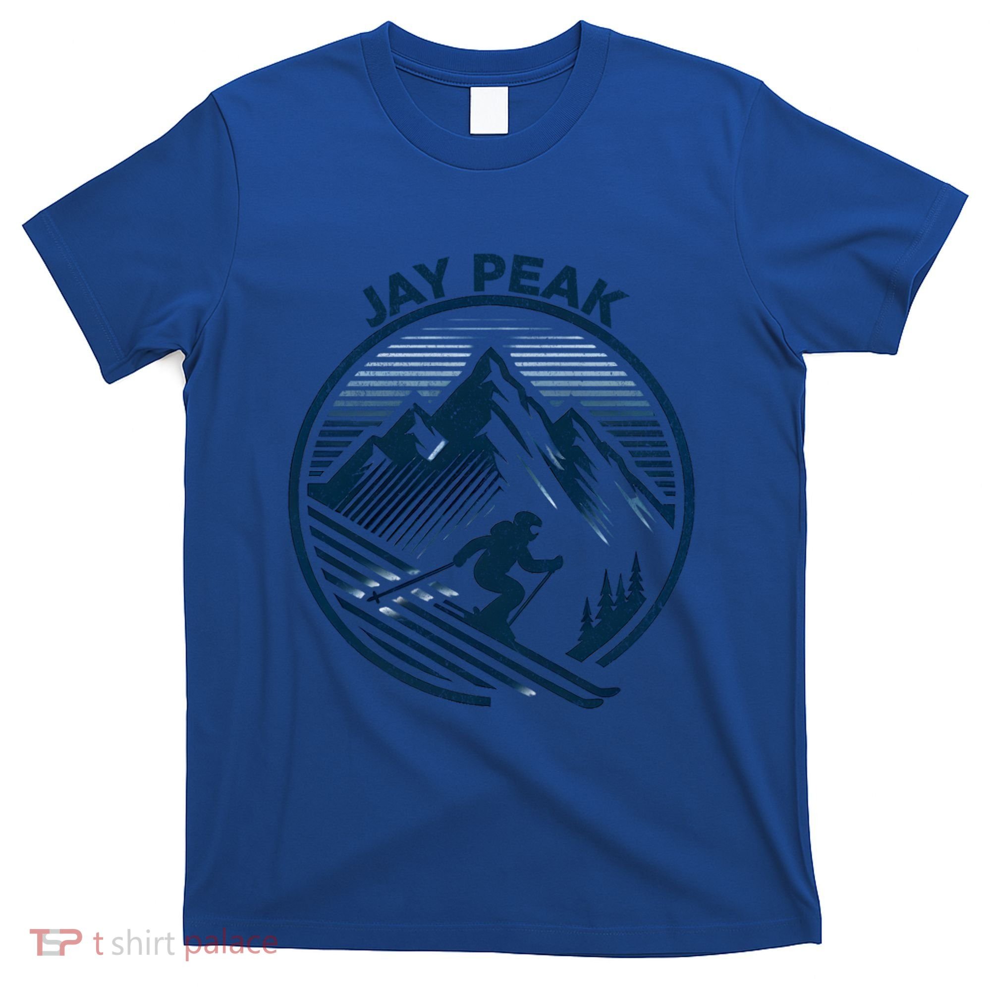 Retro Jay Peak Vermont Skiing Skier Blue Vintage Mountains Gift T-Shirt