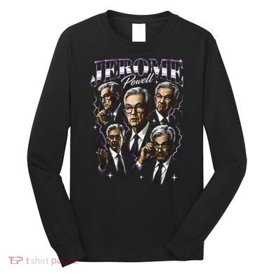 Retro Jerome Powell 90s Fan The Fed Merch Long Sleeve Shirt