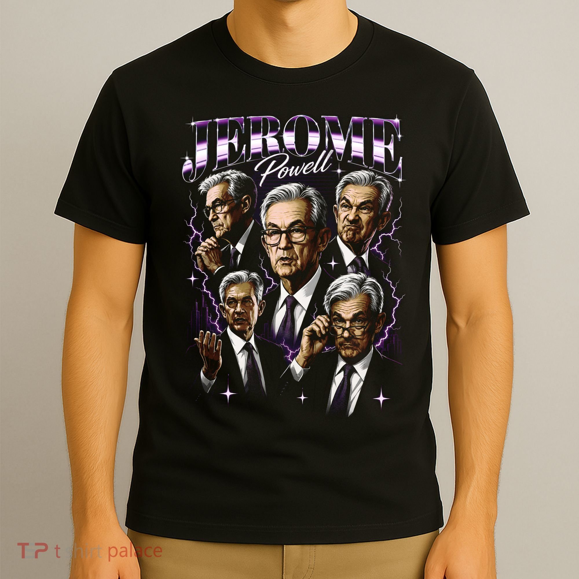 Retro Jerome Powell 90s Fan The Fed Merch T-Shirt