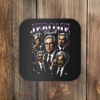 Retro Jerome Powell 90s Fan The Fed Merch Coaster thumb 0