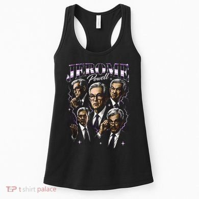 Retro Jerome Powell 90s Fan The Fed Merch Women's Tank Top