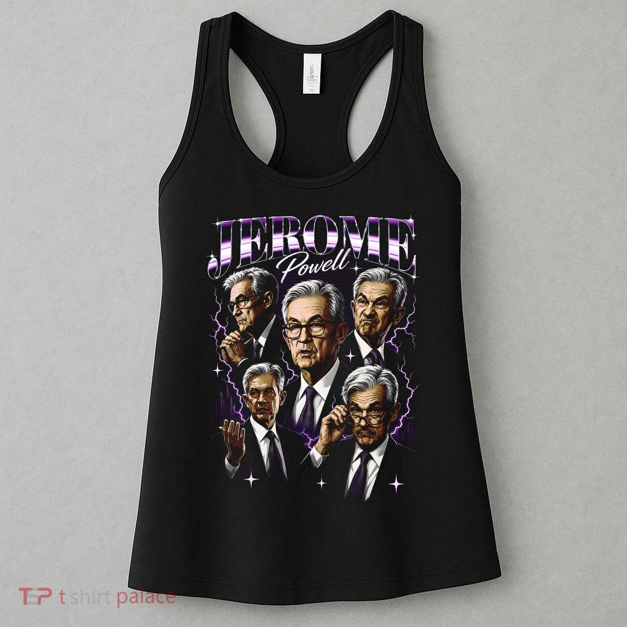 Retro Jerome Powell 90s Fan The Fed Merch Women's Tank Top