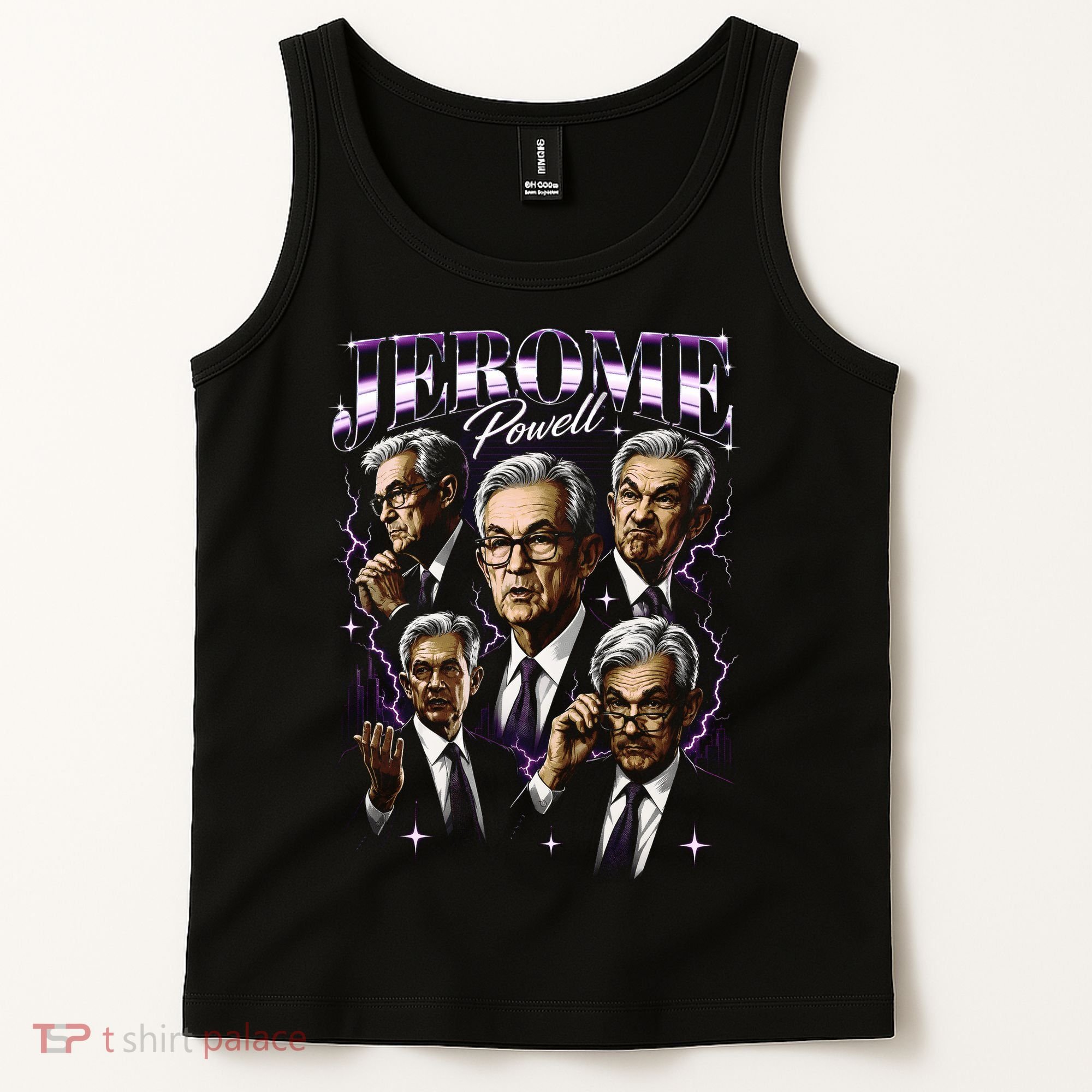 Retro Jerome Powell 90s Fan The Fed Merch Tank Top