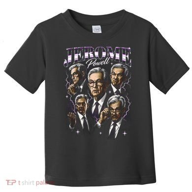 Retro Jerome Powell 90s Fan The Fed Merch Toddler T-Shirt