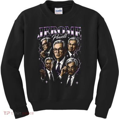 Retro Jerome Powell 90s Fan The Fed Merch Kids Sweatshirt