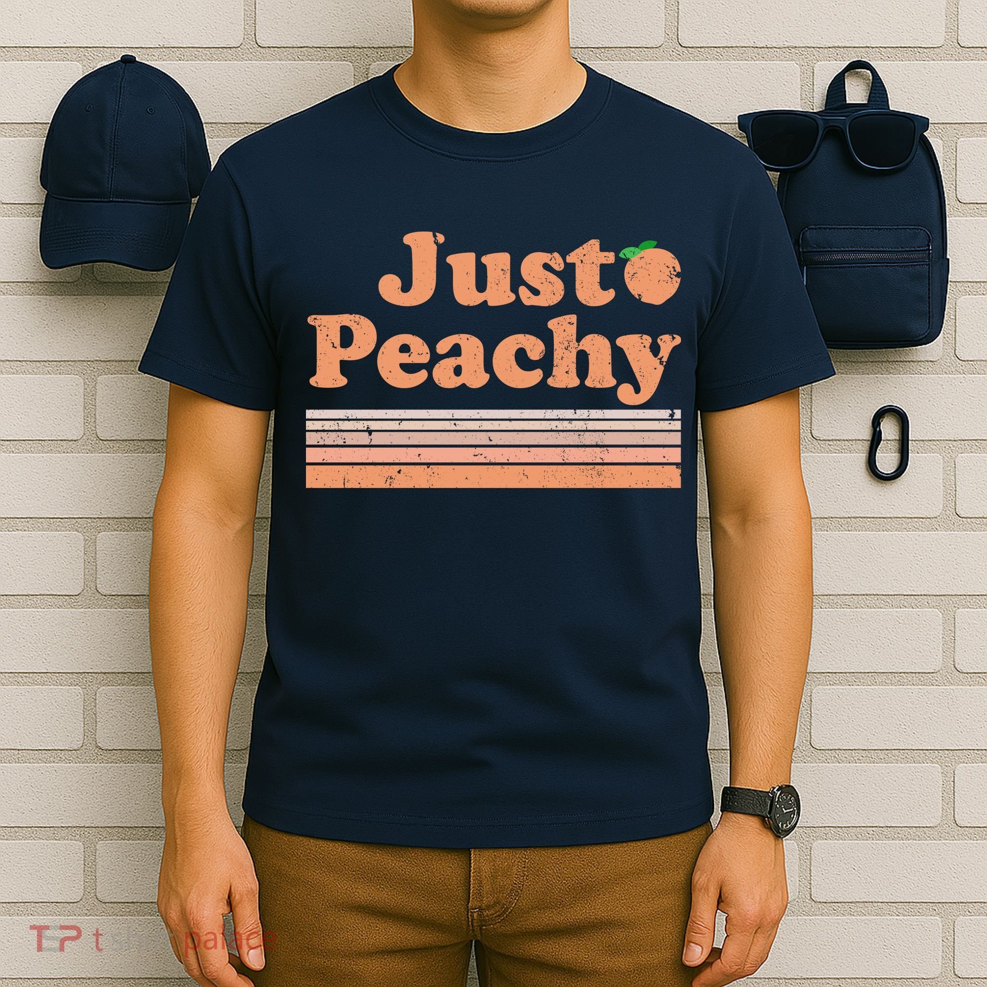Retro Just Peachy Summer Fun Beach Life T-Shirt