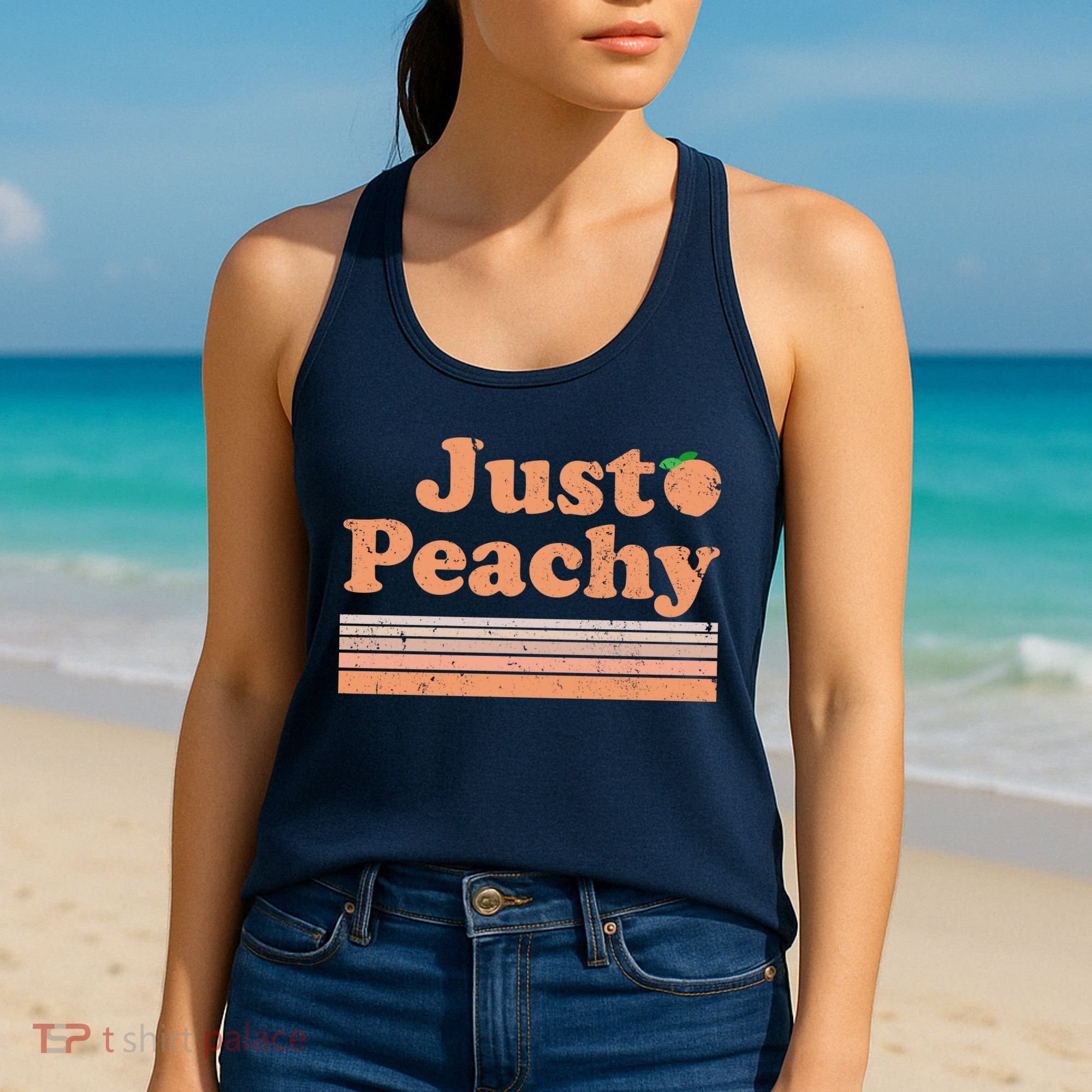 Retro Just Peachy Summer Fun Beach Life Women's Tank Top