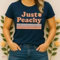 Retro Just Peachy Summer Fun Beach Life Women's T-Shirt thumb 2