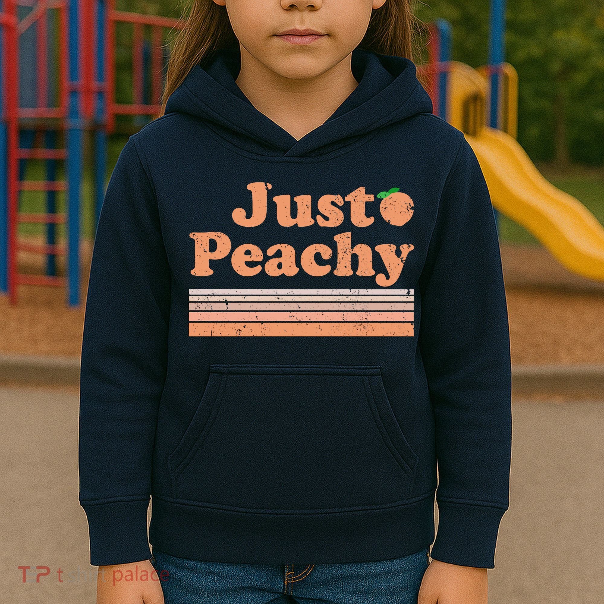 Retro Just Peachy Summer Fun Beach Life Kids Hoodie