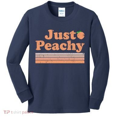 Retro Just Peachy Summer Fun Beach Life Kids Long Sleeve Shirt