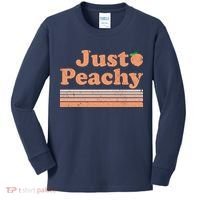 Retro Just Peachy Summer Fun Beach Life Kids Long Sleeve Shirt thumb 0